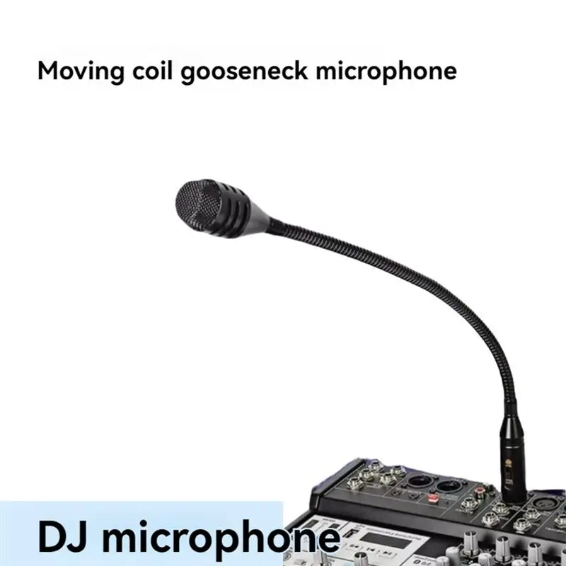 ABGI Professional Dynamic DJ Microphone with Switch Gooseneck for Mixer KTV Bar Disc Shouting Mic XLR Connector