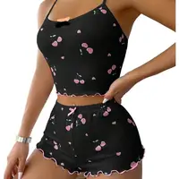 Pajama Set for Women Sleepwear Sexy Strap Vest Top Shorts Nightwear Pijamas Sexy Lingerie Sleep Shorts Set Sleepwear
