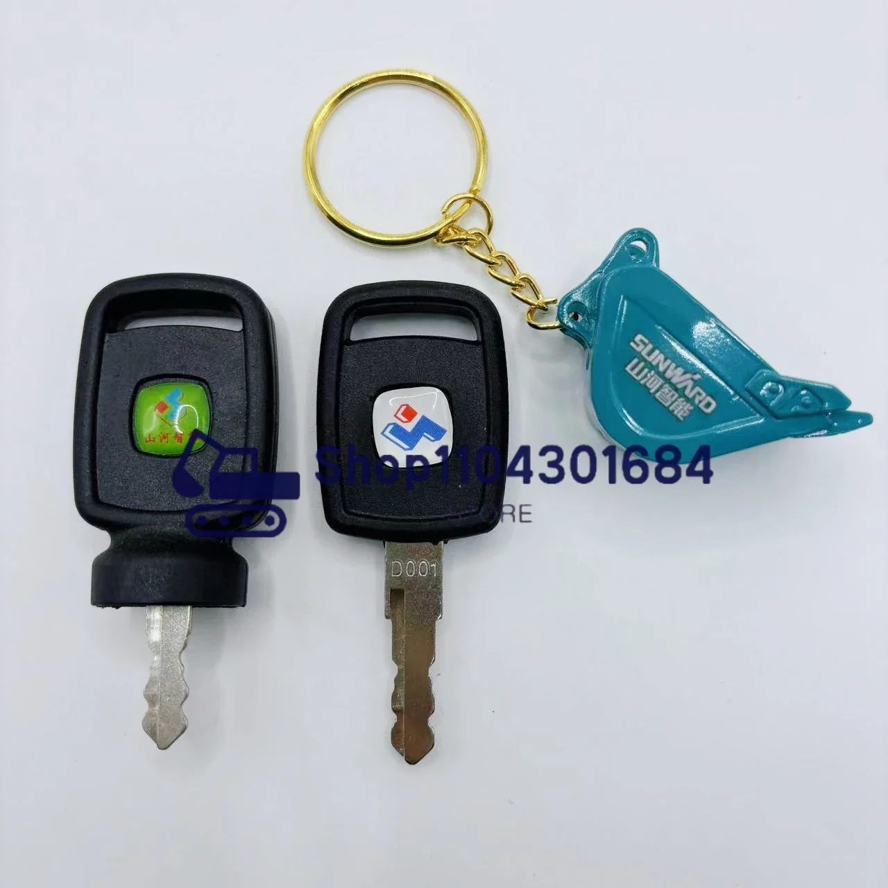 

2PCS Key for Sunward Excavator Keychain D001 SWE60 70 85 150 215 265 Ignition Key Old or New Style Key Chains