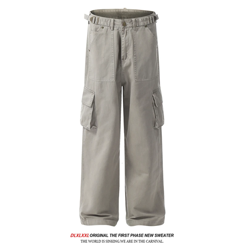 

Брюки GXFortune American Retro Straight Leg Multi Pocket Loose Work Pants: модные повседневные длинные брюки в уличном стиле