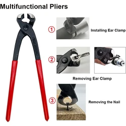 Ear Hose Clamp,high-strength Chrome Vanadium Steel,pliers Crimping Tool,nail Puller for Fixed Pipe and Hose, Front Jaw