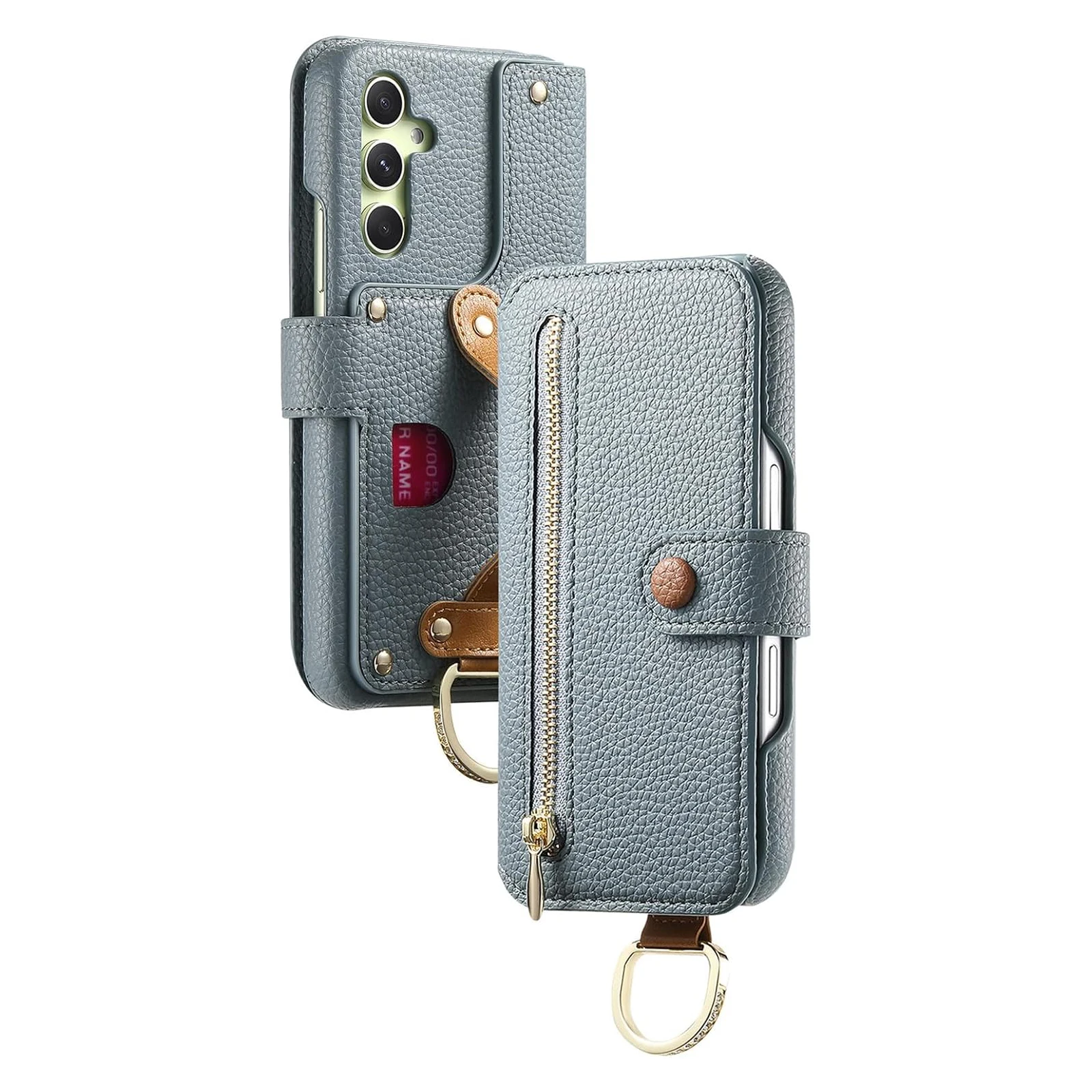 

Wallet Case for Samsung Galaxy S25/S25 Plus/S25 Ultra - Stylish Flip Zipper Leather Cover with Card Slots, Kickstand & Shockproo