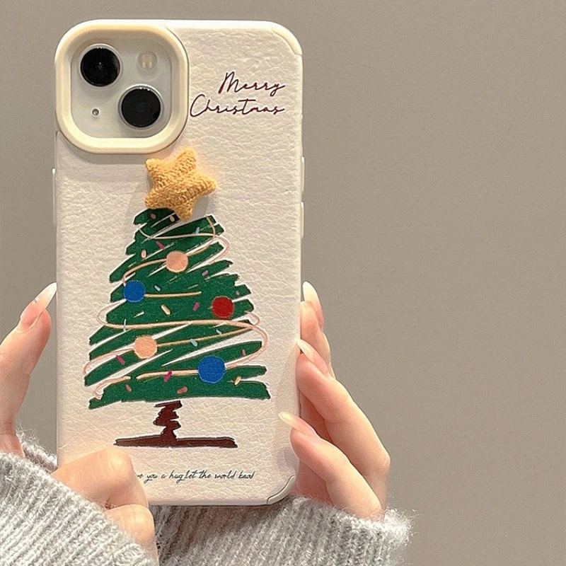 

Star Phone Case for IPhone 16 Pro Max 16 Plus Christmas Tree Case Apple 15Pro 14 13 12 Case IPhone XR XS Cover Christmas Gift