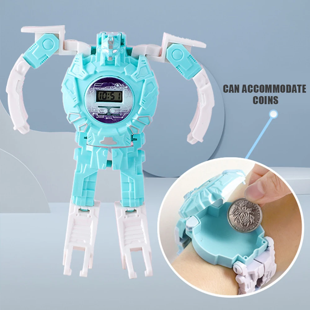 Lustige Kinder Roboter Spielzeug Uhr kreative Cartoon form verändernde Roboter Uhren Kinder Junge digitale elektronische Armbanduhr Uhr reloj