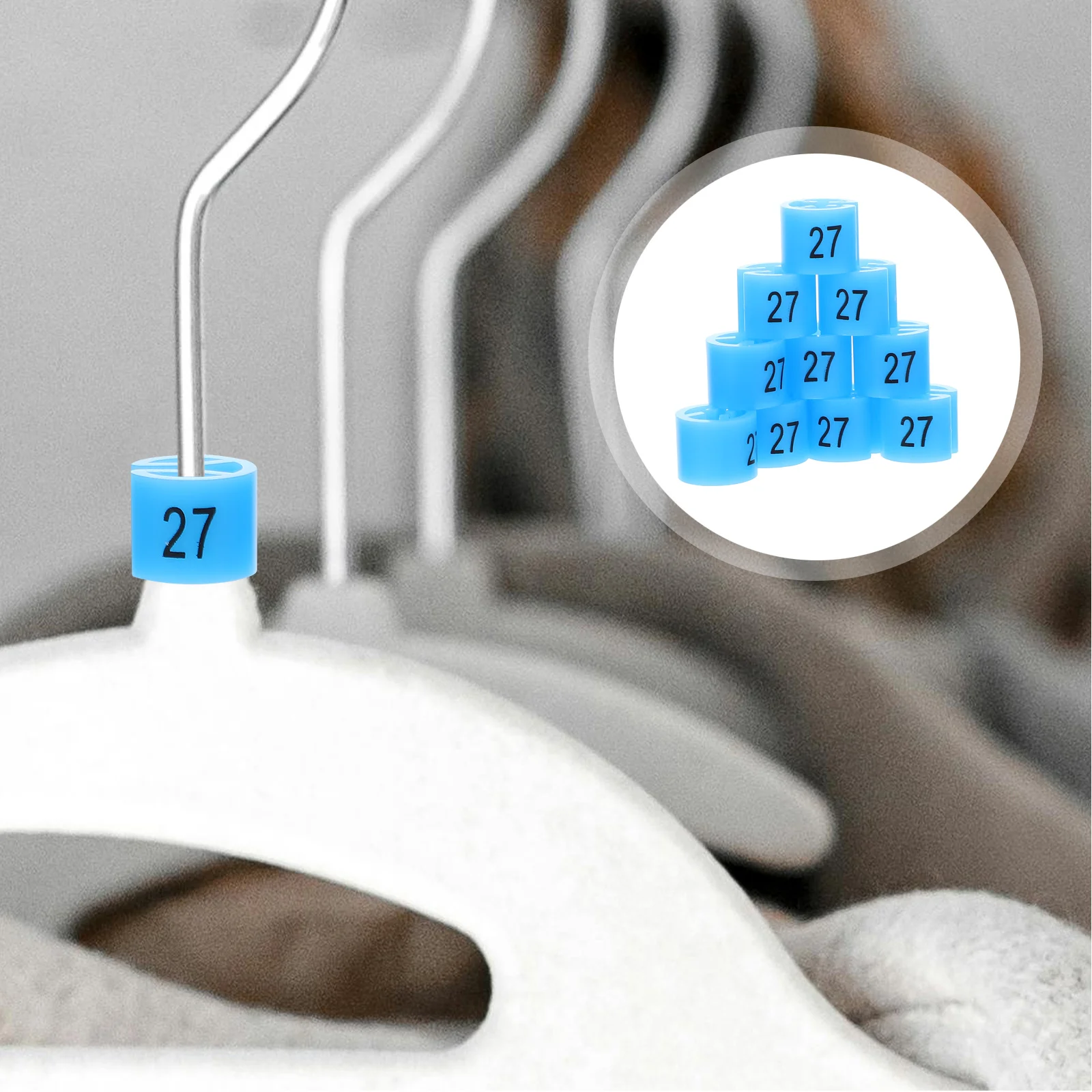 

200 Pcs Size Display Board Clothes Hangers Apparel Tag Clip Blue Clothing Marker