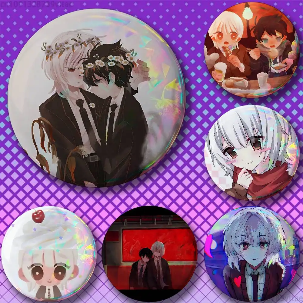 Anime S-Saihate Station 58mm Badge Brooches on Backpack Clothes Handmade Round Enamel Pins for Jewelry