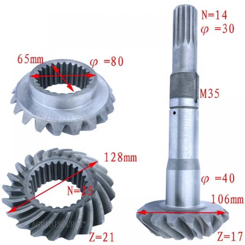 TH04311010052 Main and passive bevel gear assembly For Foton Lovol agricultural machinery & equipment Farm Tractor parts