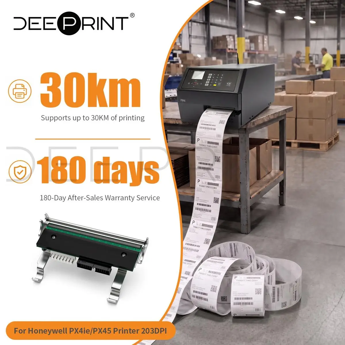 1-040082-900 203DPI Thermal Printhead for Honeywell PX4ie PX45 Barcode Label Printers Print Head | 3-Month Warranty