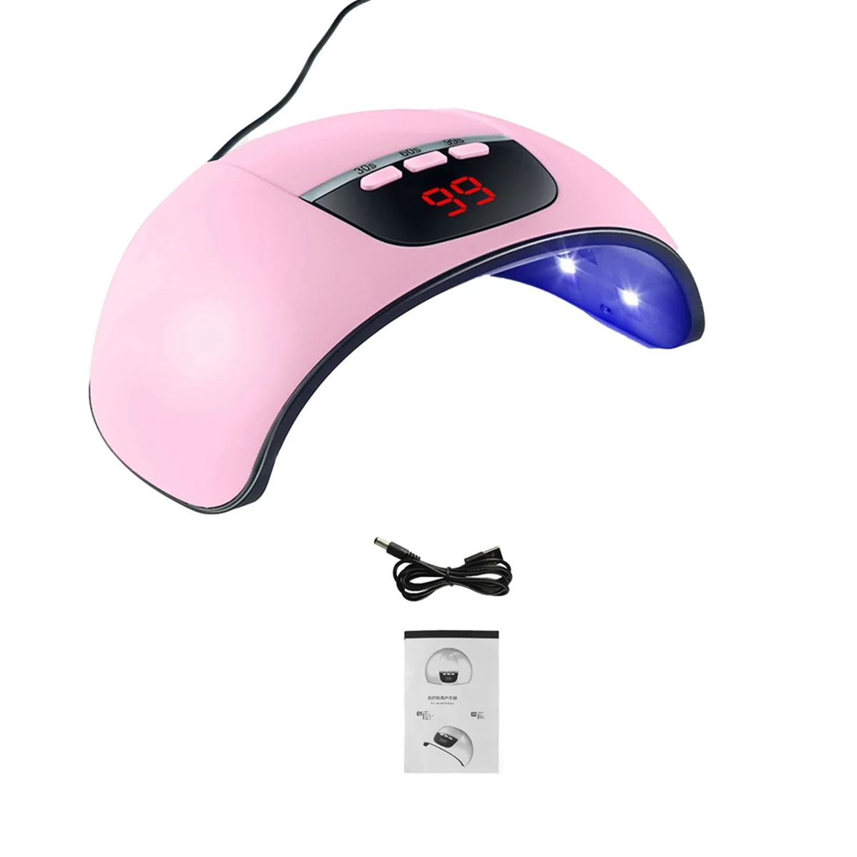 Nail Dryer LED Nail Lamp UV Lamp for Curing All Gel Nail Polish Portable Nail Dry Lamp with USB Cord Pink