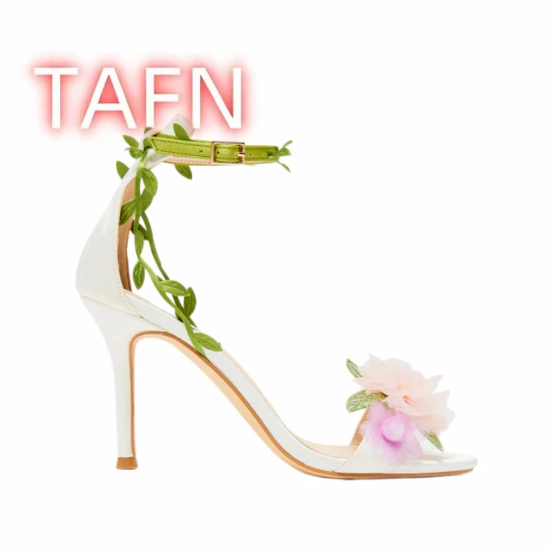 

Босоножки на каблуке с цветочным узором и ремешком на щиколотке, элегантные свадебные босоножки с цветами, женская обувь для вечеринок и свадеб