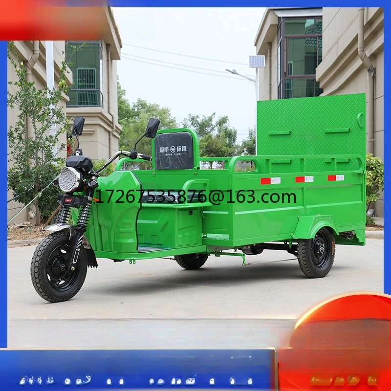 

Six-barrel flat-panel electric three-wheeled cleaning vehicle, trash can sorting, transfer vehicle, sanitation truck