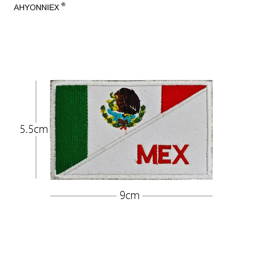 AHYONNIEX 1PC Mexico Badge National Flag PVC And Embroidered Patch Armband Backpack Posted Fabric Sticker DIY