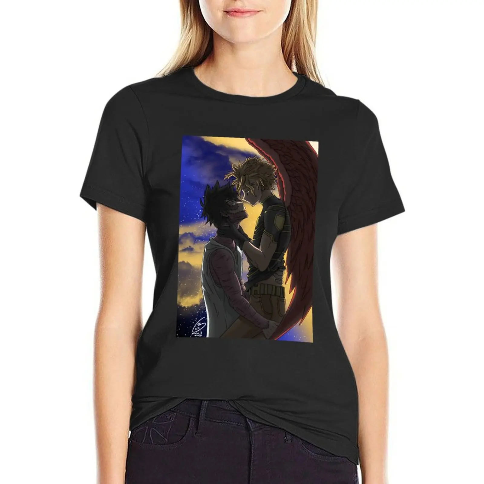 Love story between a hero and a villian T-Shirt graphics aesthetic clothes plus sizes anime Top Women