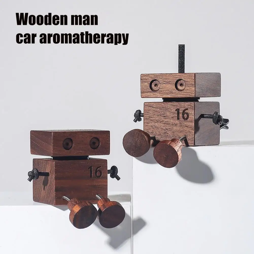 

Car Air Freshener with Wobbling Legs Wind Powered Vent Clip Diffuser Car Aromatherapy Diffuser Shaking Wooden Man Figurine