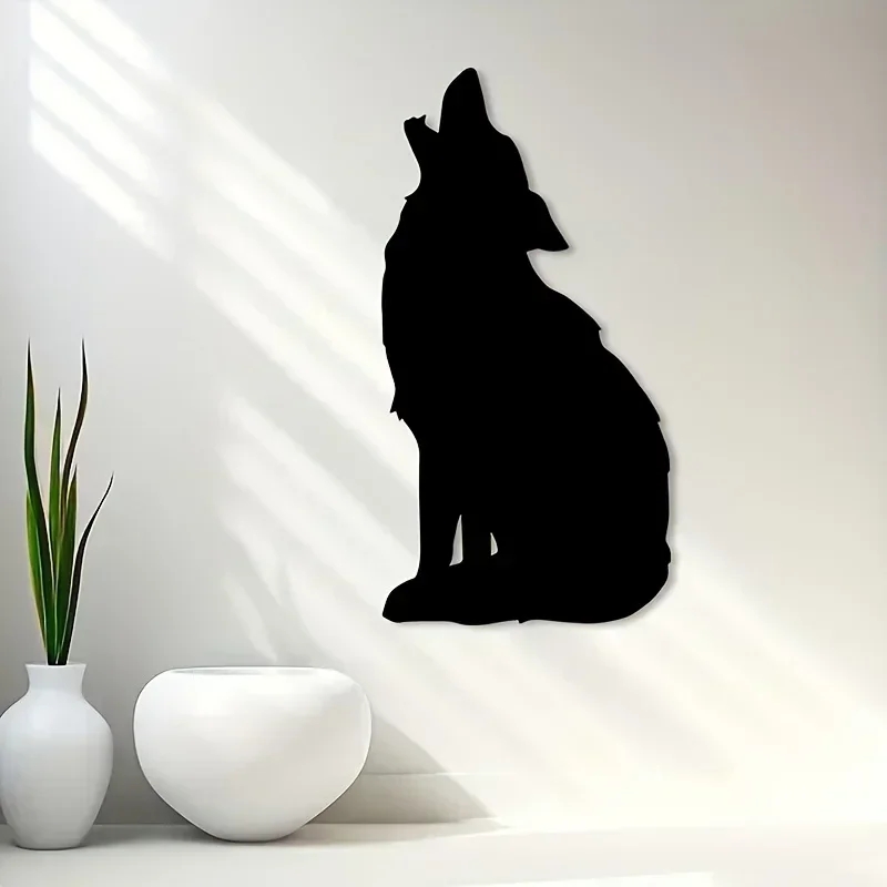 Standing Coyote Metal Wall Art, Rustic Western Wildlife Decor With Eye-Catching Hanging Effect, Durable Rustproof Iron