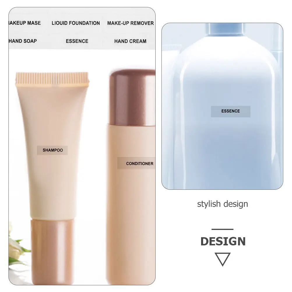 20Sheets Chic Self-Adhesive Travel Label Stickers for Cosmetics Bottles Water Resistant Sub Bottle Classification Labels