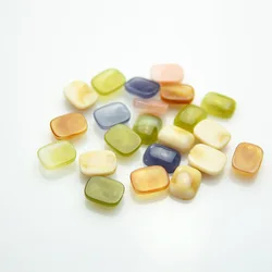 30 Pieces 12 * 16mm  Jelly Color  Flat Bottom  Rectangular Acrylic Beads  DIY Charm Manufacturing Jewelry Phone Case Accessories