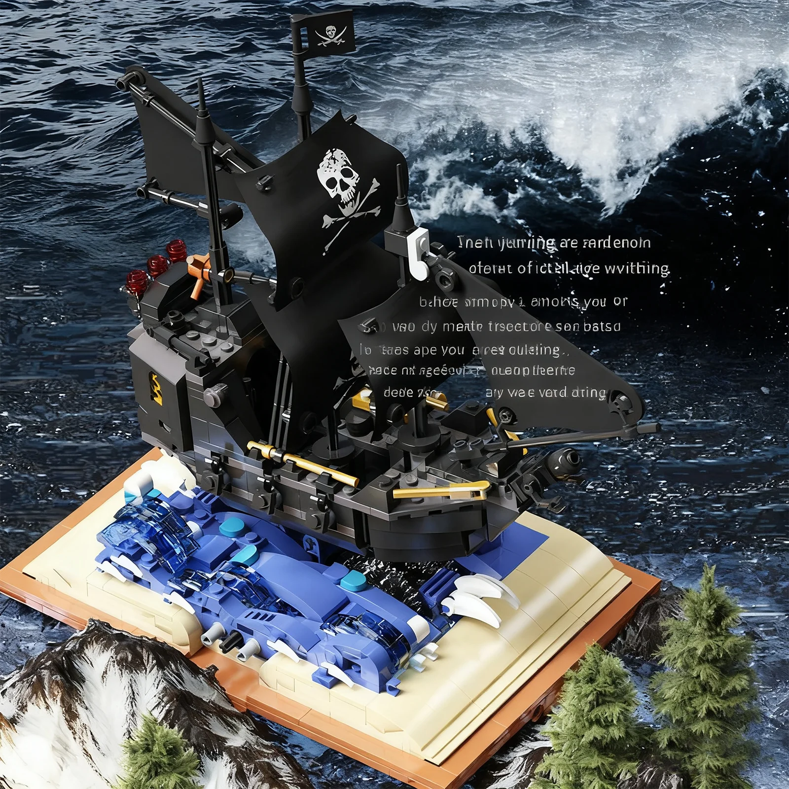 919PCS Nero Perla Nave Pirata Building Blocks Set MOC Modello Kit per Adulti Bambini FAI DA TE Barca A Vela Desktop Decor Natale Bir