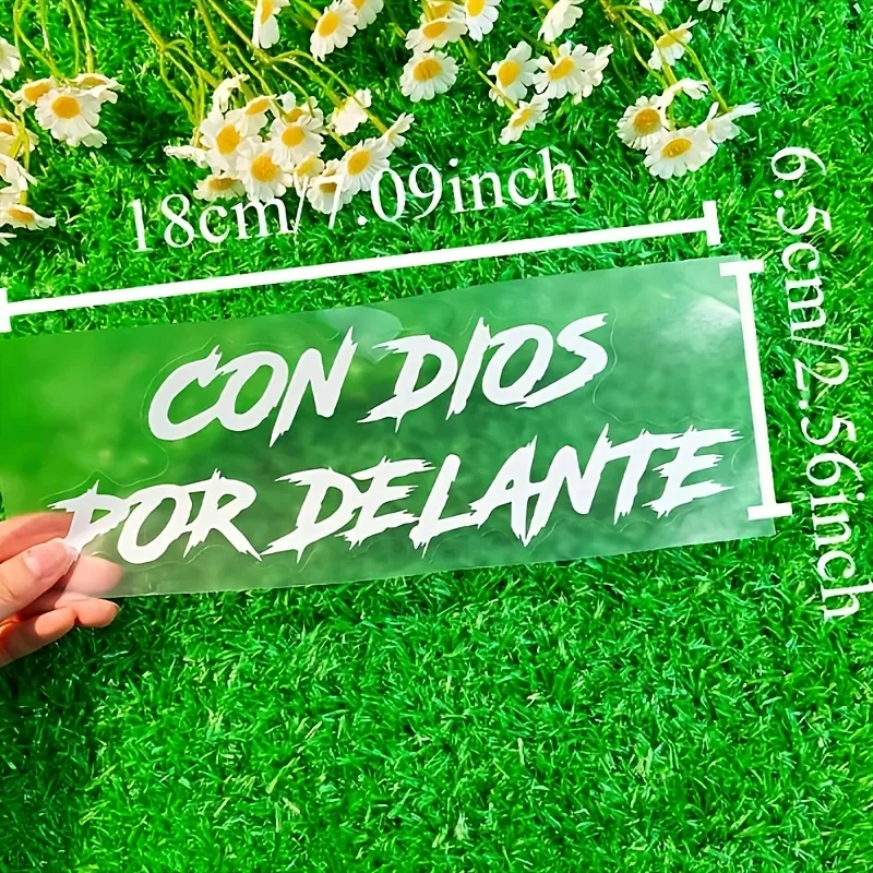 1PC الله في الجبهة دراجة نارية ملصق الديكور موضوع ديني، لجسم الدراجة النارية، خزان الوقود، سيارة الديكور