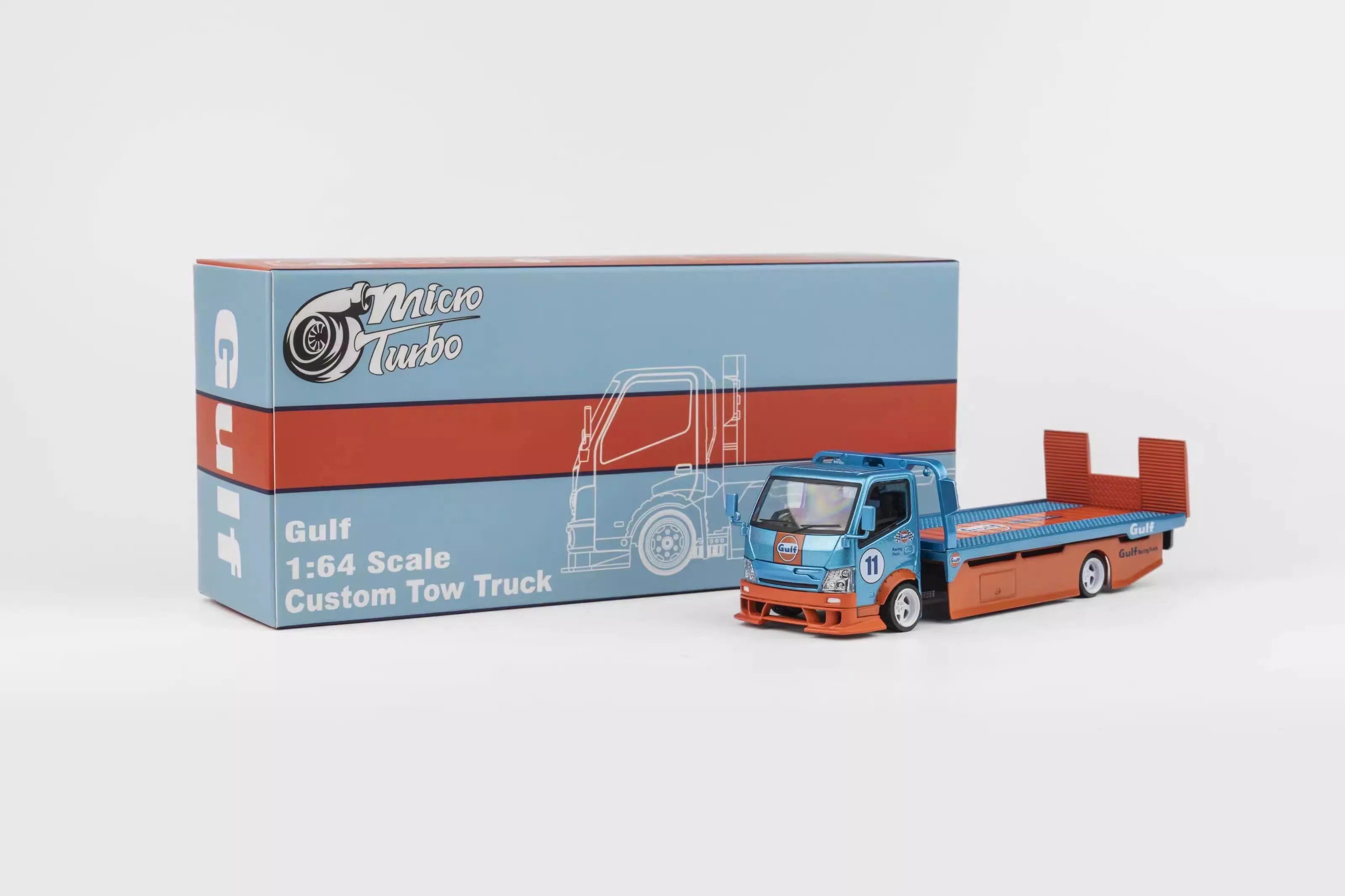 Micro Turbo MT 1:64 Hino 300 Custom HKS JDM Gulf Truck Diecast Model Collection Limited Edition Hobby Toys