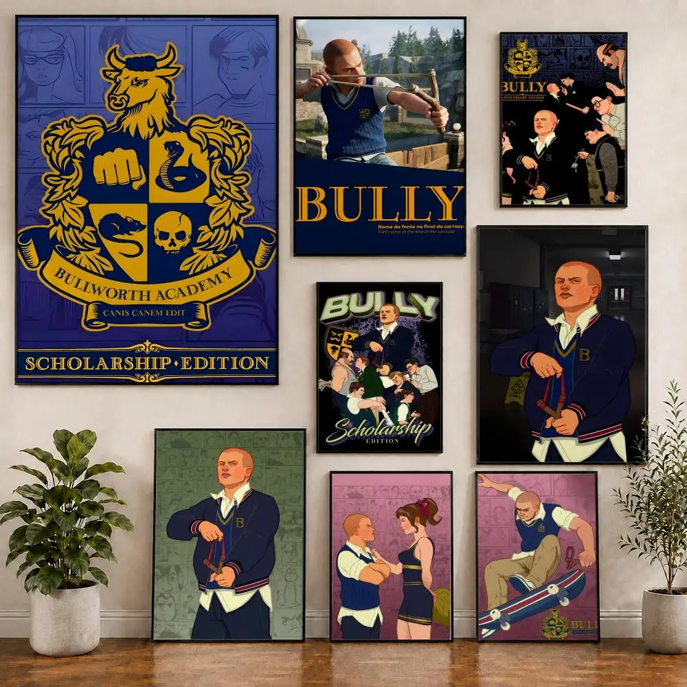 Bully Rockstar Game School Action Poster PVC HD Selbstklebend Modernes Poster Heim Büro Wohnzimmer Esszimmer Wanddekoration