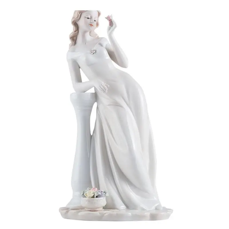 Graceful Beauty Statue Angel Characters Ceramic Sculpture Desk Decoration Figure Figurines Modern Home Decor Artwork Ornaments view 6