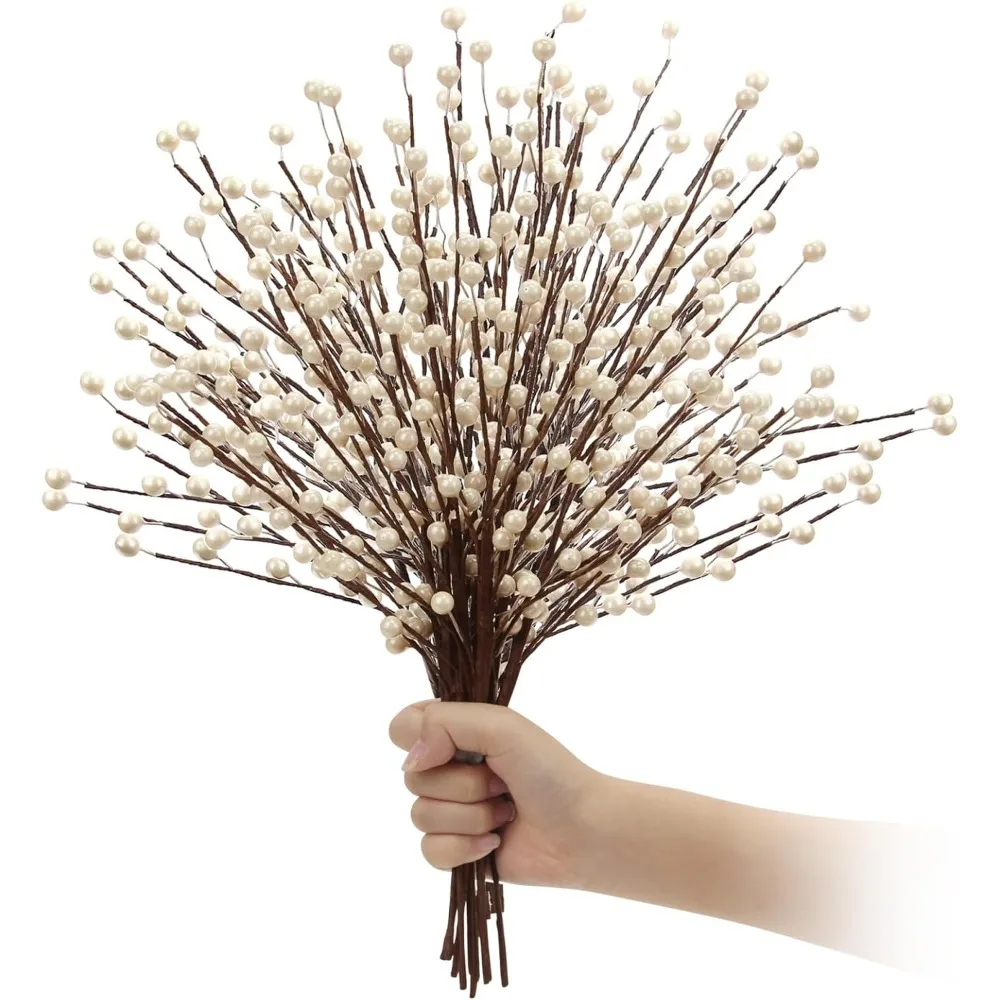 

winter decorations 12pcs artificial berry stems white berry picks for christmas holiday flower arrangements home centerpieces di