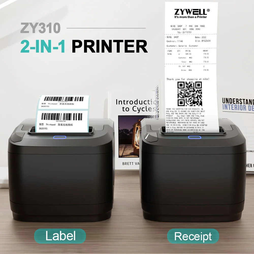USB Bluetooth WIFI Mobile Phone Sticker Barcode Printer ZY310 3inch Thermal Label Printer