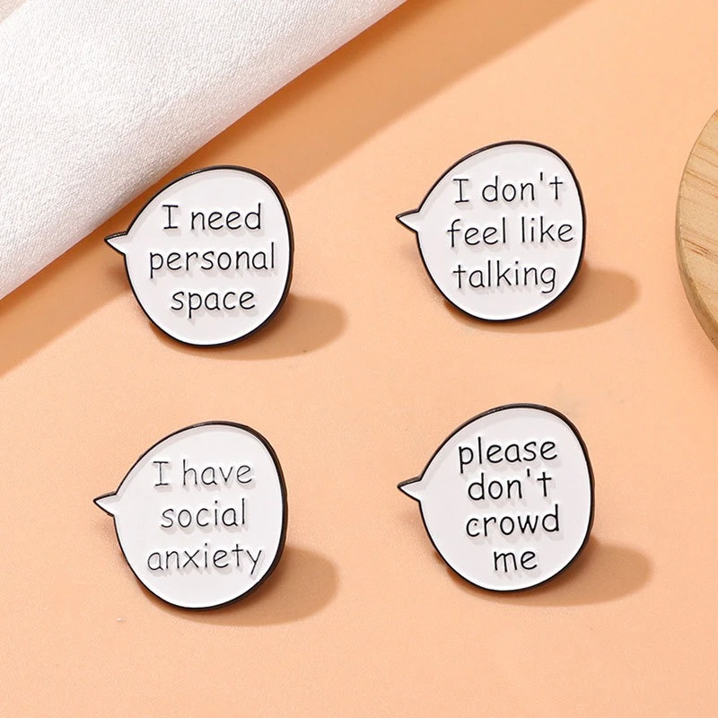 Unisex Fashion Casual Commute English Letter Alloy Brooch Simple Short Bubble Shape Badge Pin DIY Clothing Bags Hat Accessories