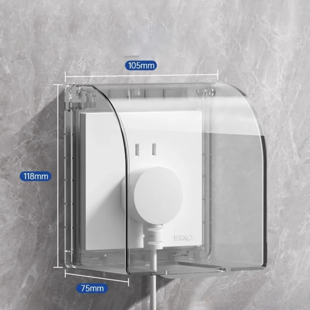 Dust Proof Waterproof Socket Box Transparent Self-Adhesive Outlet Case Splash-Proof Waterproof Electrical Safety Guard