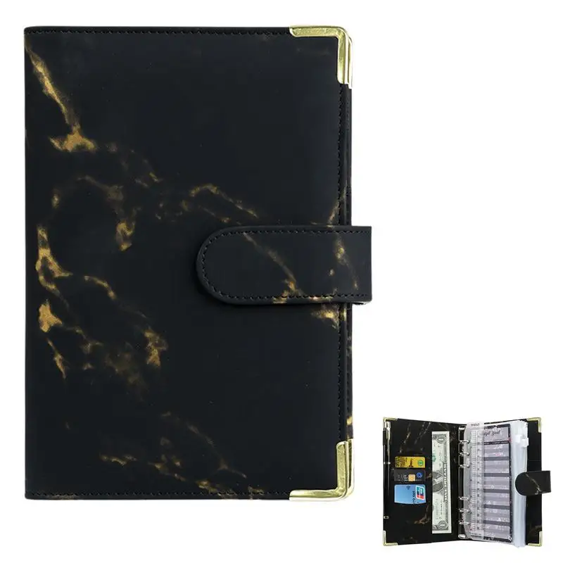 

PU Leather Binder Budget Planner Refillable 6 Ring Binder Loose Leaf Personal Planner Binder For Filler Paper PU Leather Binder