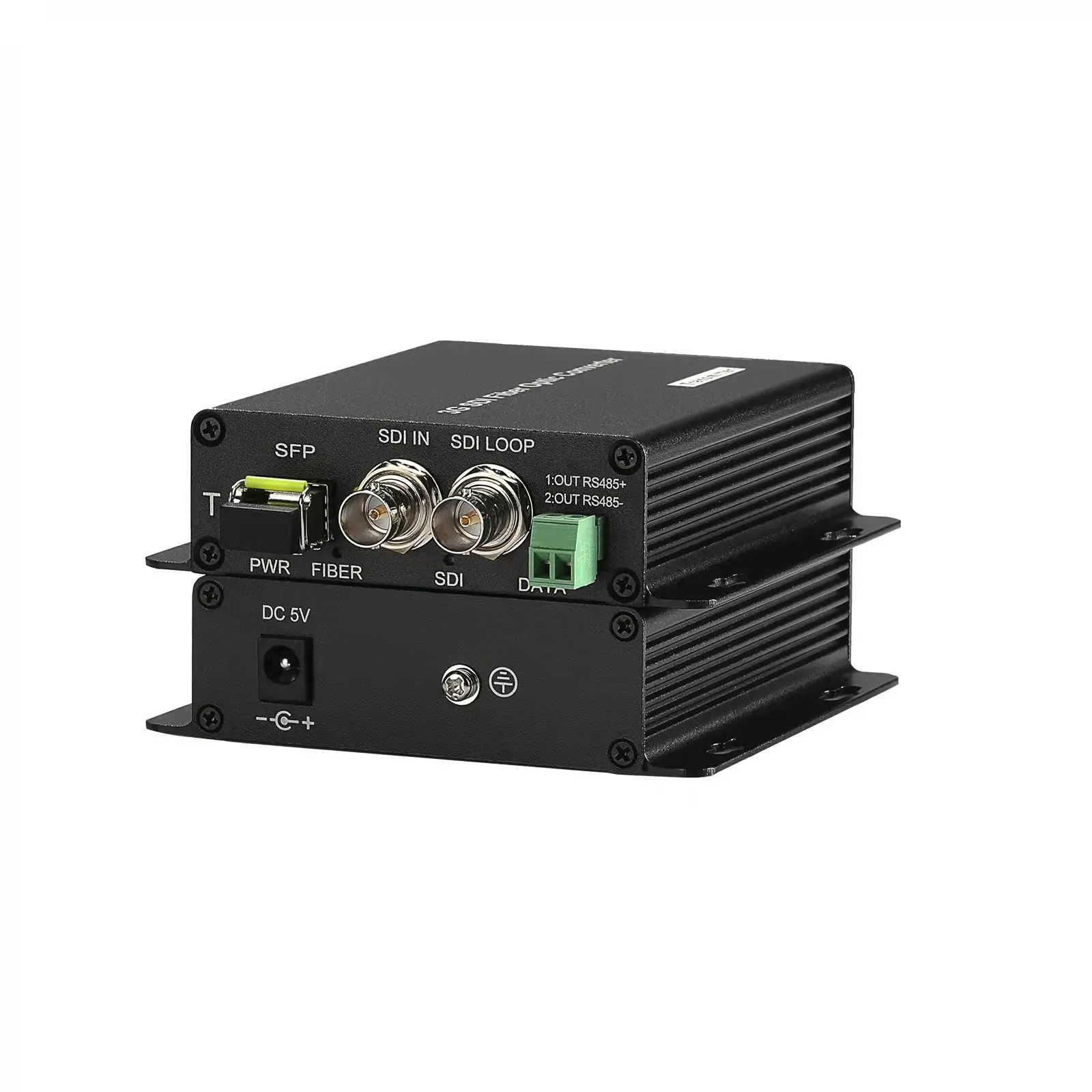 

3GSDI video with loopout 1 channel reverse RS485 Data single fiber single mode 20KM LC fiber 3G-SDI Fiber Optic Converter