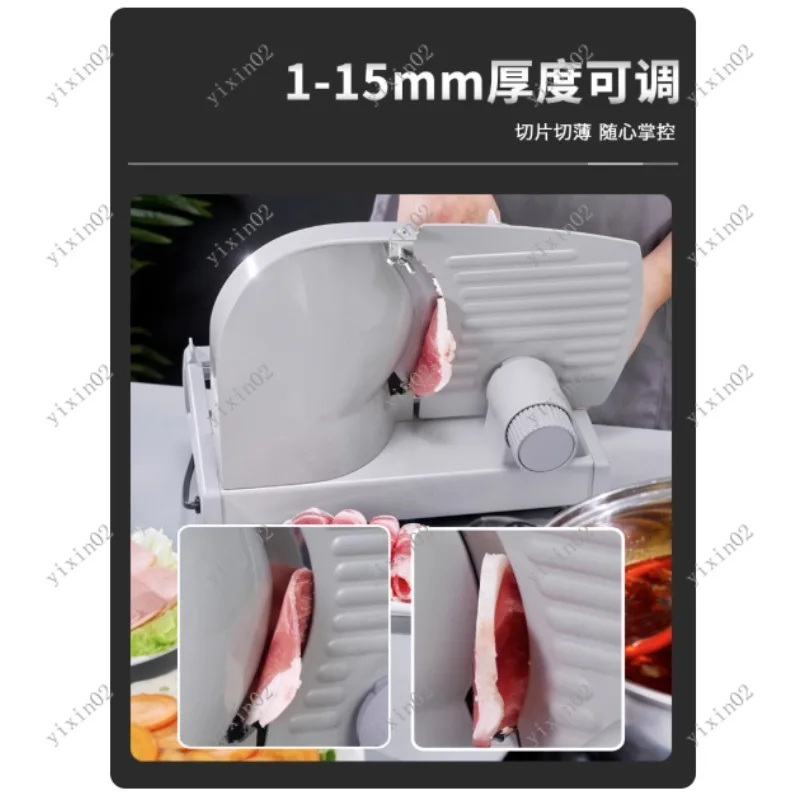Commercial 220V Stainless Steel Meat Vegetable Bread Slicer Automatic Cutter for Mutton Beef Kitchen Food Preparation Machine