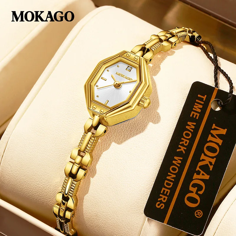 MOKAGO M8149 2025 New Retro Fashion Octagonal Women's Watch Beimu Dial Sun Pattern Alloy Bracelet with Waterproof Lover Gift
