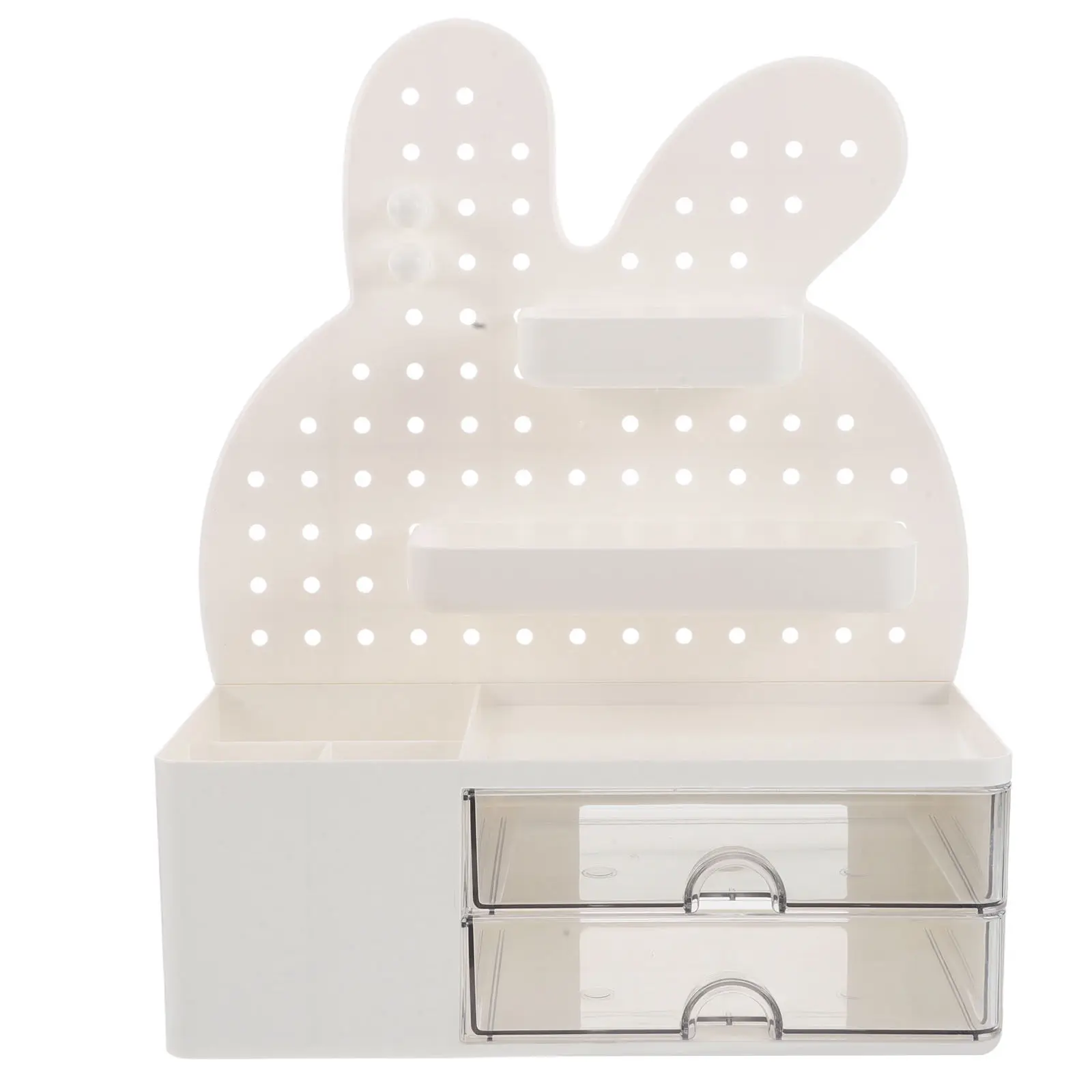 

Bunny Shaped Pegboard Desk Organizer Drawers Pegboard Storage Rack Shelf Pen Drawer Box Office Supplies Stationery Storage Box