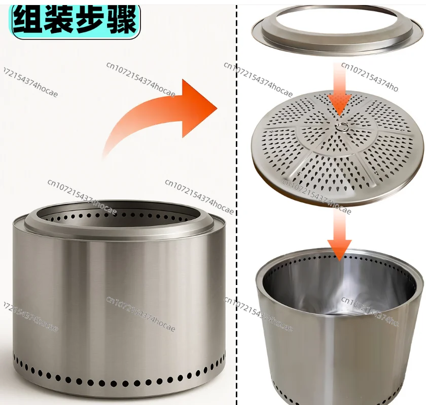 Large outdoor stainless steel stove for durable garden camping