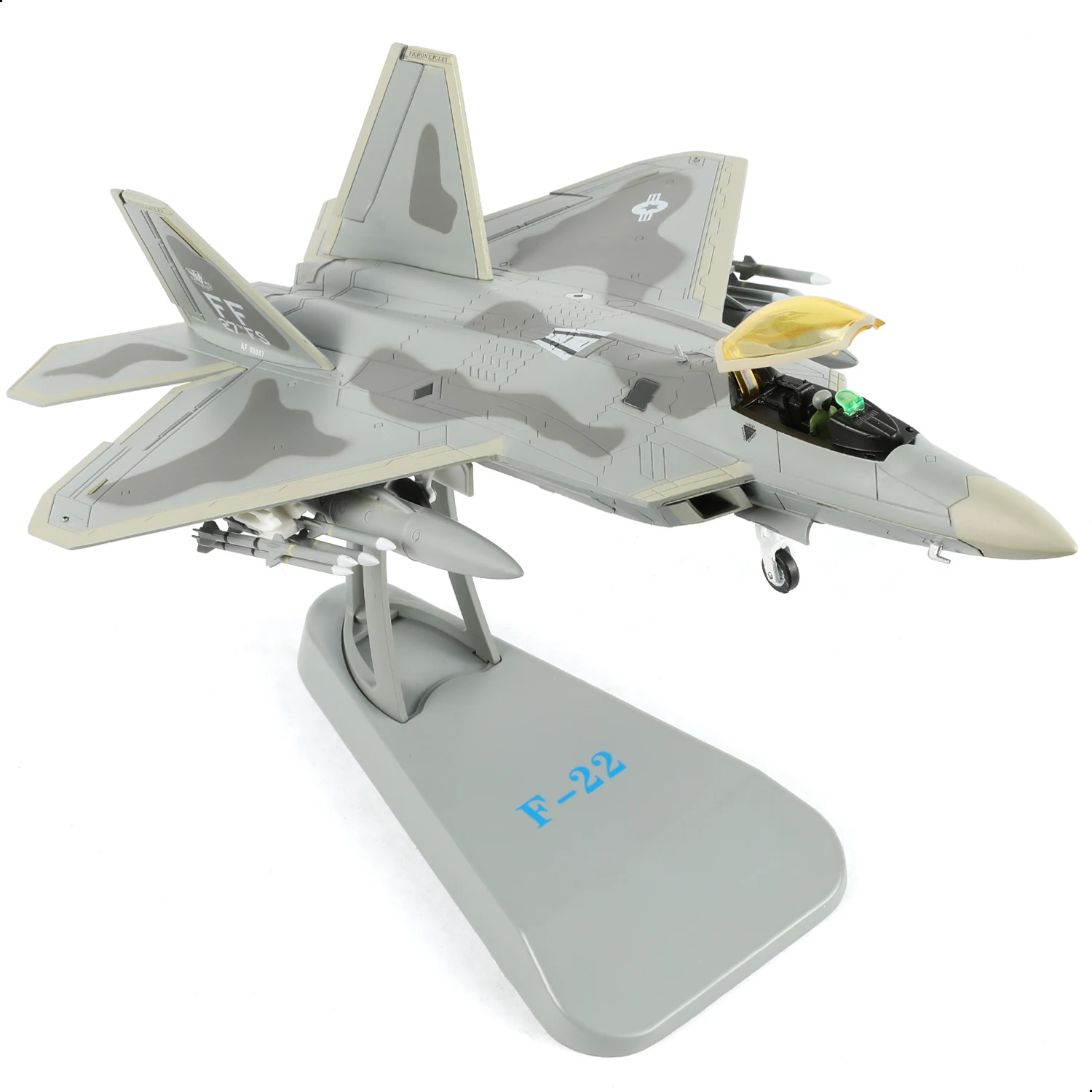 

NUOTIE Classic USA F22 Raptor 1:72 Pre-Build Alloy Diecast Aircraft Military Display Model Collection Gift FF 27th FS