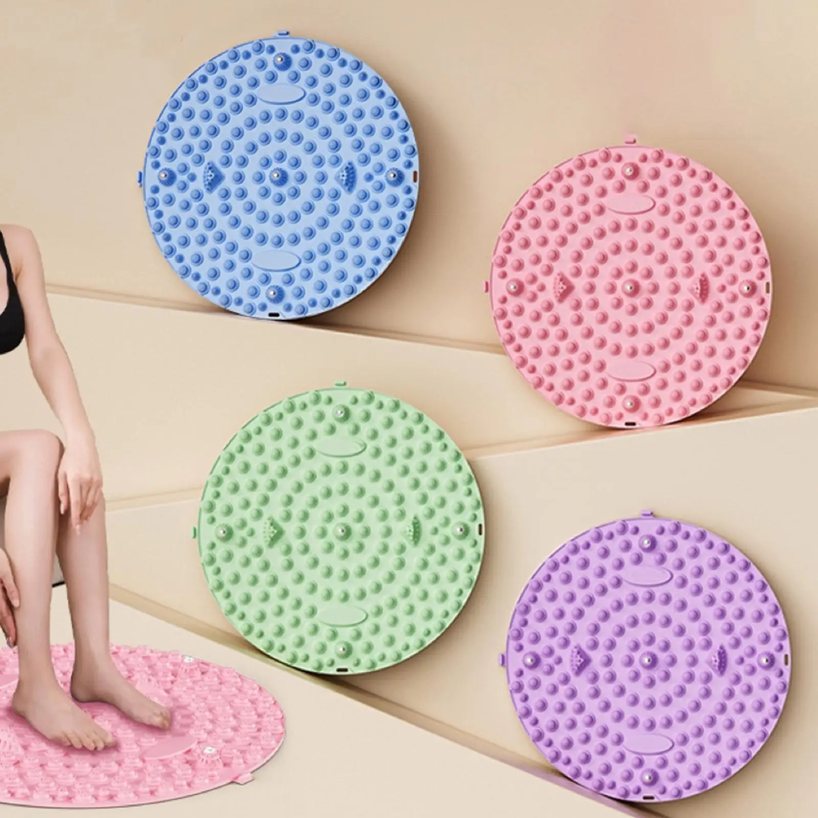 Foot Massage Mat Compact Ergonomic Feet Relaxation Non Slip Acupressure Mat Massage Pad for Gym Bedroom Fitness Travel Household