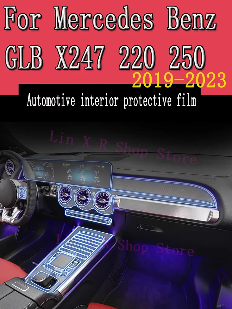 

For Mercedes Benz GLB X247 220 250 2019-2023Gearbox Panel Navigation Automotive Interior Screen Protective Film TPU Anti-Scratch