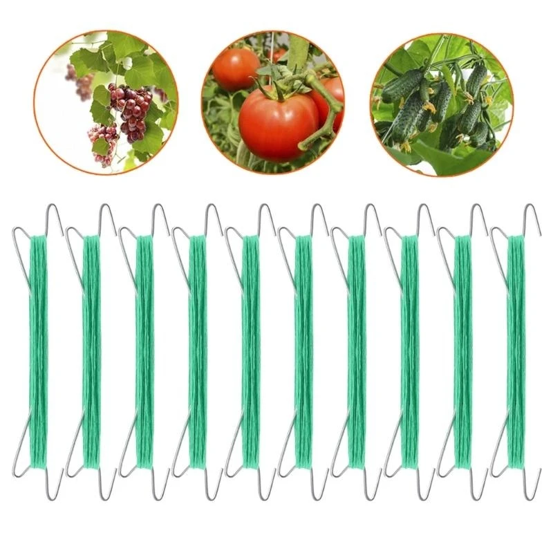 

Garden Climbing Hooks 10Pcs With 10M Coiling Cord And Plant Fixing Clip For Tomato Vine Training Gardening Accessories D2RD