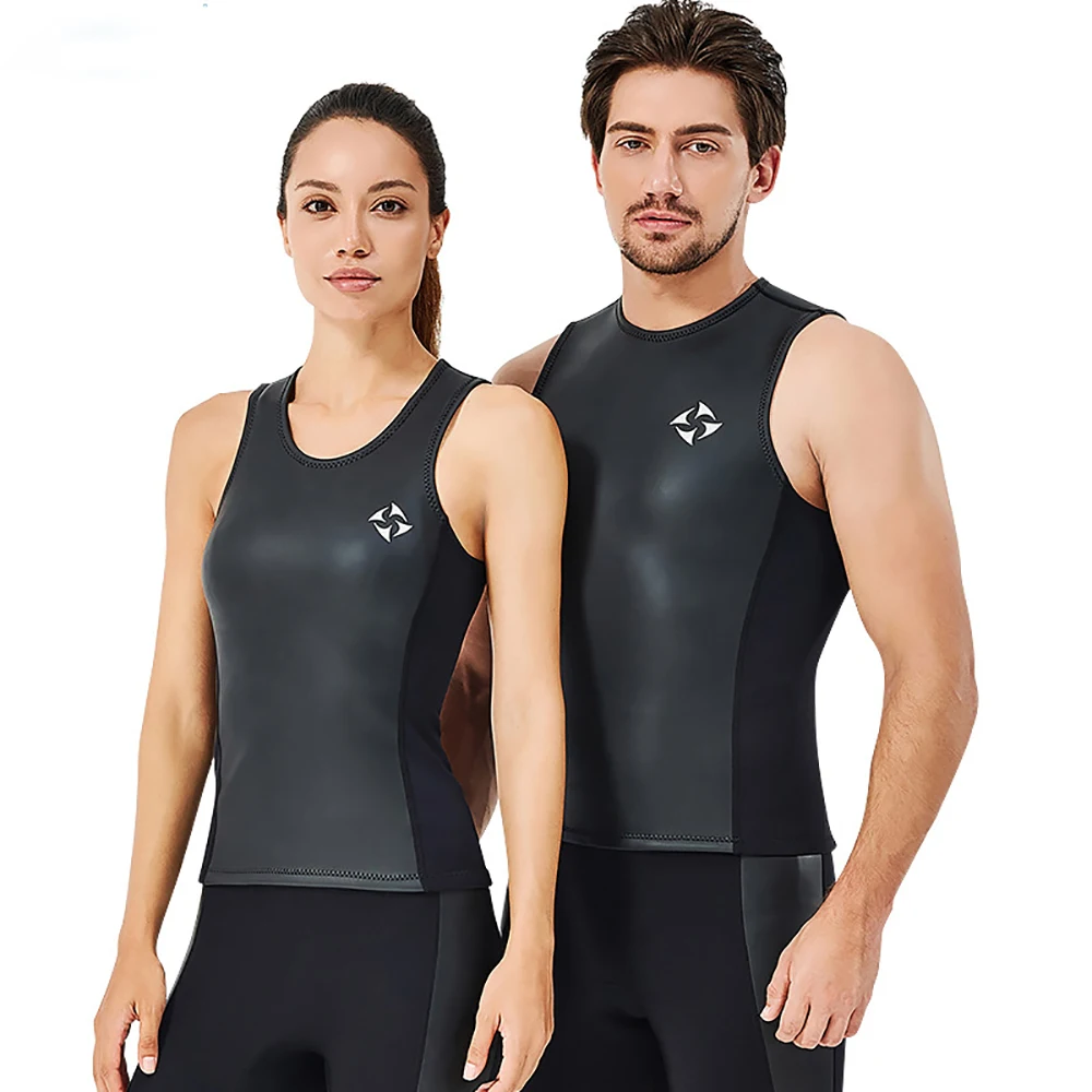 Traje de buceo de neopreno para deportes acuáticos CR sin mangas de 2MM para hombres y mujeres, traje de buceo ultraelástico de piel suave para esnórquel, traje de neopreno cálido para surf en la playa