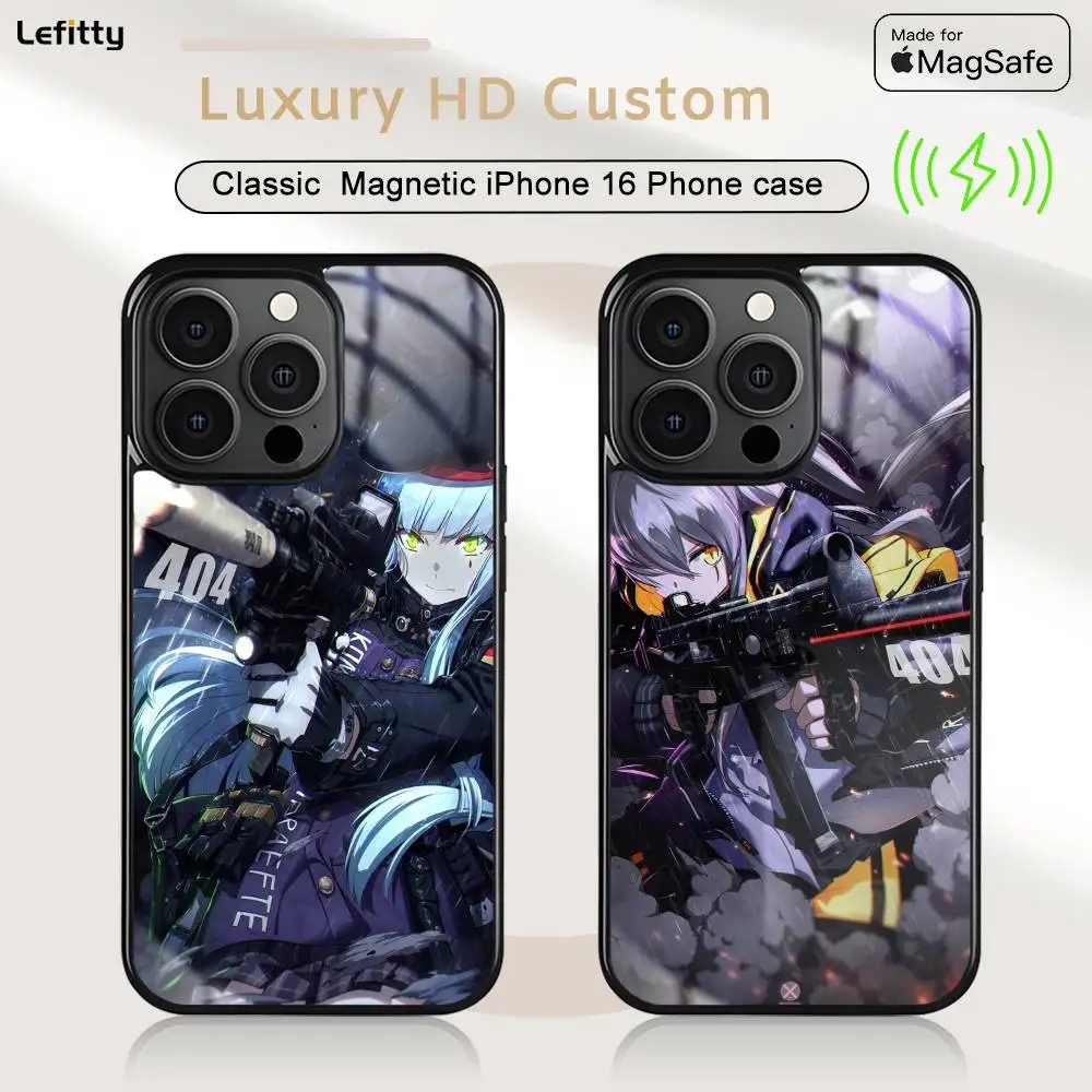 

Game G-Girls F-Frontline Phone Case For iPhone 16 15 14 13 12 11 Pro Max Plus Mini Magnetic Magsafe Wireless Charging Cover