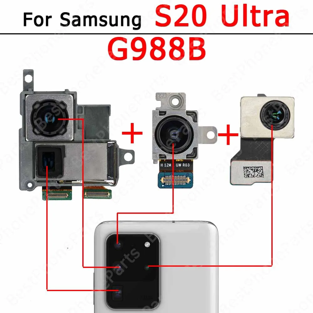 Rear Back Camera For Samsung Galaxy S20 Ultra S20+ Plus 5G Camera Module Replacement Backside View Repair Spare Parts