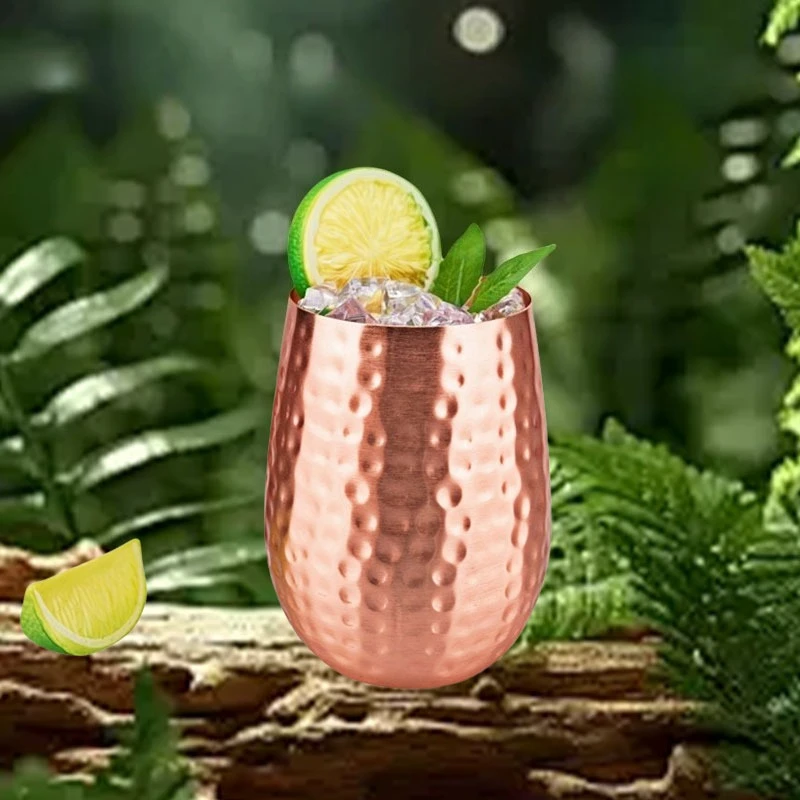 كوب البغل النحاسي في موسكو 400 مللي بهلوان نحاسي مطروق بدون مقبض ولا قاعدة أدوات للشرب مقاومة للصدأ للحفلات المنزلية والمقهى #5