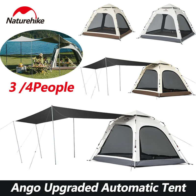 

Naturehike Automatic Tent 150D Black Coated One Touch Tent Outdoor Camping Picnic Waterproof 3-4 Person with Sunscreen Canopy
