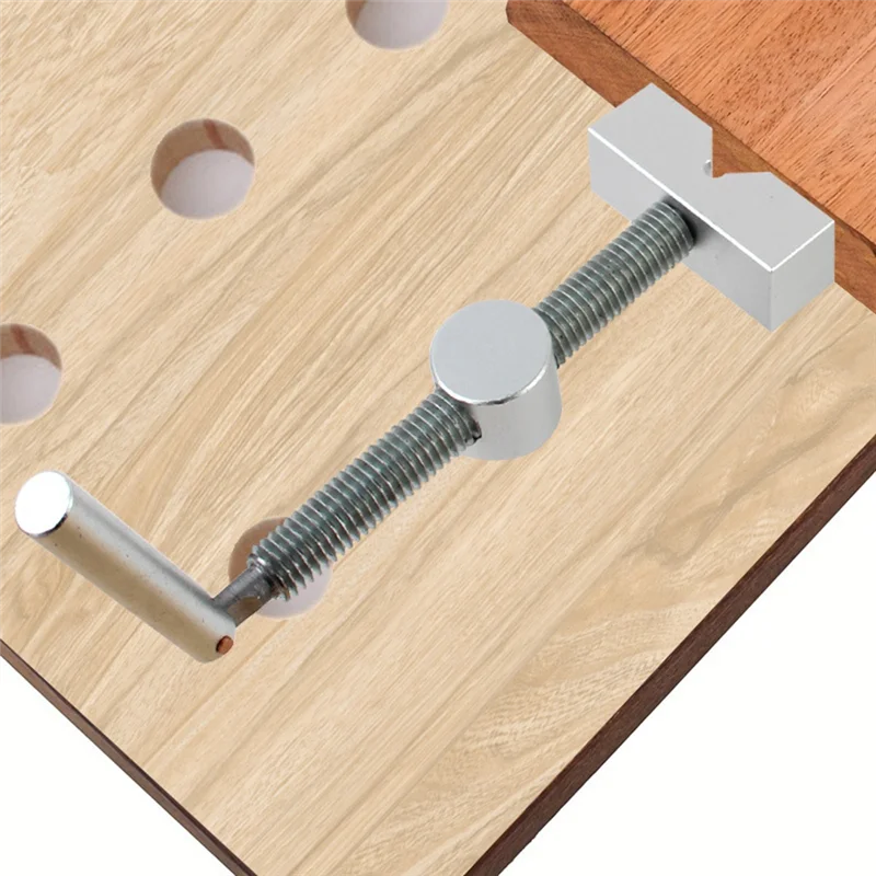 

F-T Woodworking Desktop Clip Fast Fixed Clip Quick Fixture Clamping Tool For 19MM Hole Woodworking Bench Dog Tool Durable -Silve