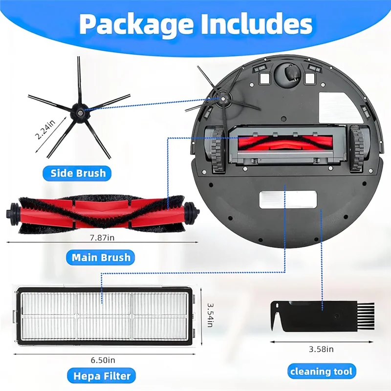 ABLE-For Roborock Q5 Q5 + Q5 Plus مجموعة ملحقات قطع غيار المكنسة الكهربائية الروبوتية فرشاة جانبية رئيسية مرشحات Hepa قطع غيار
