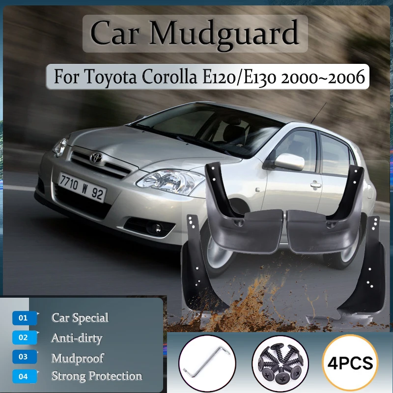 

Car Mud Guards For Toyota Corolla E120 E130 2000~2006 Upgrade Wheel Mudguards Fender Flares Mudflapds Exterior Auto Accessories