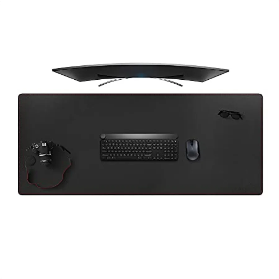 

4XL Oversized Large Mouse Pads 55 x 24 PU Leather Extended Large Gaming Mousepad Desk Mat Nonslip Base and Waterproof Desktop K