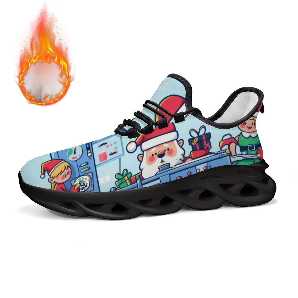 

QAAWAL Mens Christmas Sneakers for Men Lightweight Slip on Comfortable Walking Shoes Anti Slip Training Outdoor Casual Footwear